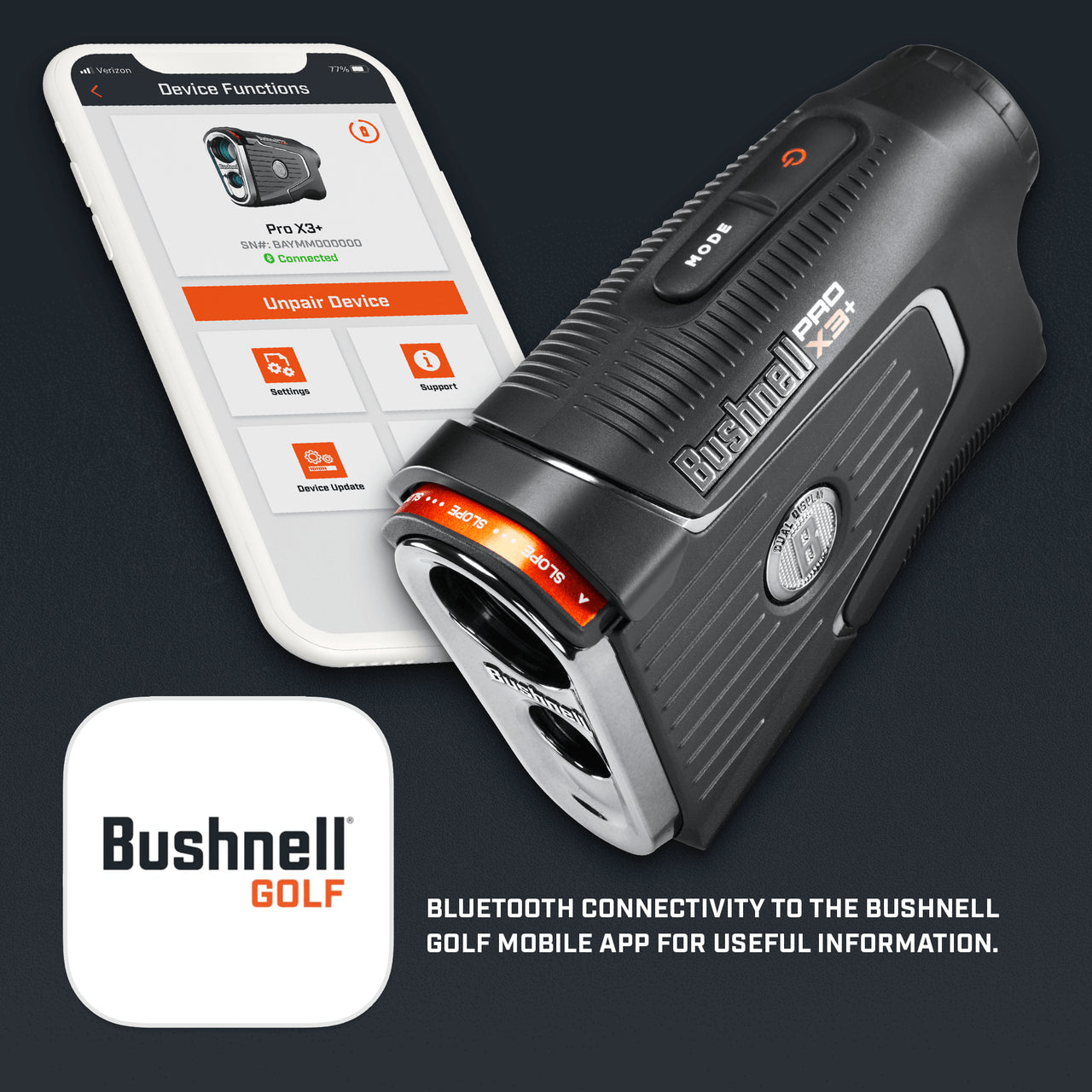 Bushnell Pro X3 Link Golf Rangefinder Bluetooth Connectivity