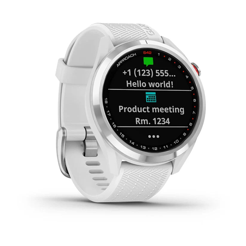 Garmin_Approach_S42_Golf_Watch_White_Angled