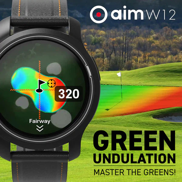 Golf Buddy Aim W12 Golf Watch Green Undulation