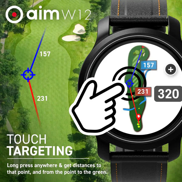 Golf Buddy Aim W12 Golf Watch Touch Targeting