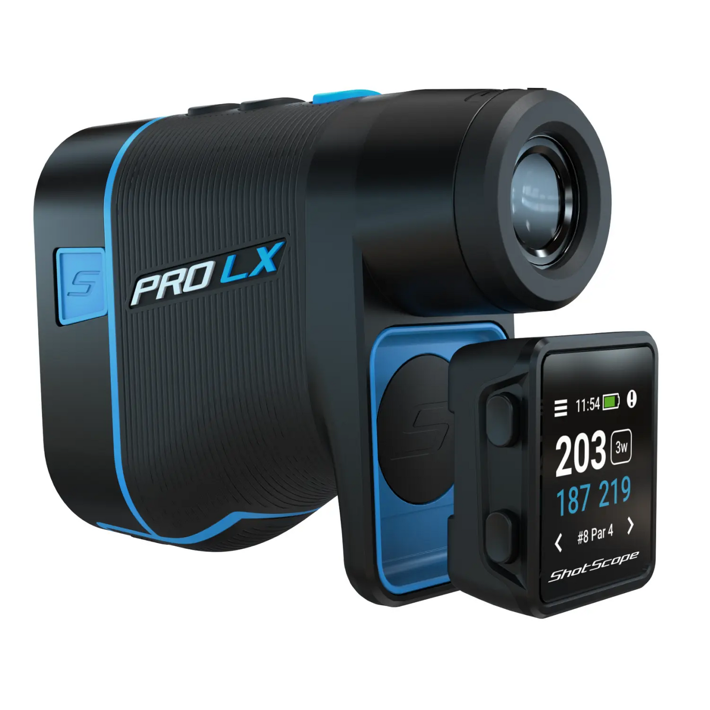 Shot Scope Pro LX 2nd Gen Golf RangefinderBlue Angled