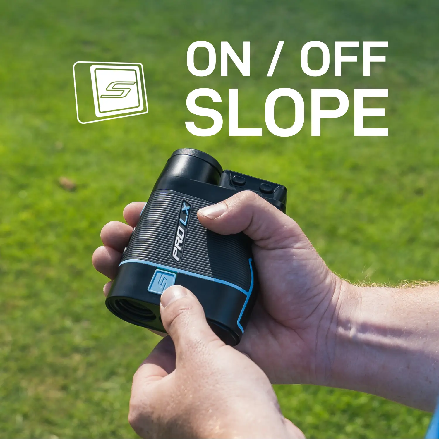 Shot Scope Pro LX 2nd Gen Golf Rangefinder Blue On Off Slope