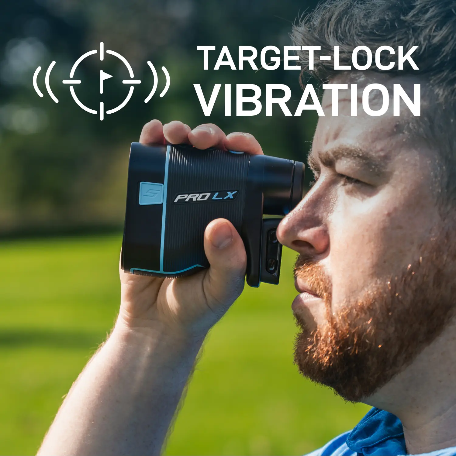 Shot Scope Pro LX 2nd Gen Golf Rangefinder Blue Target Lock Vibration