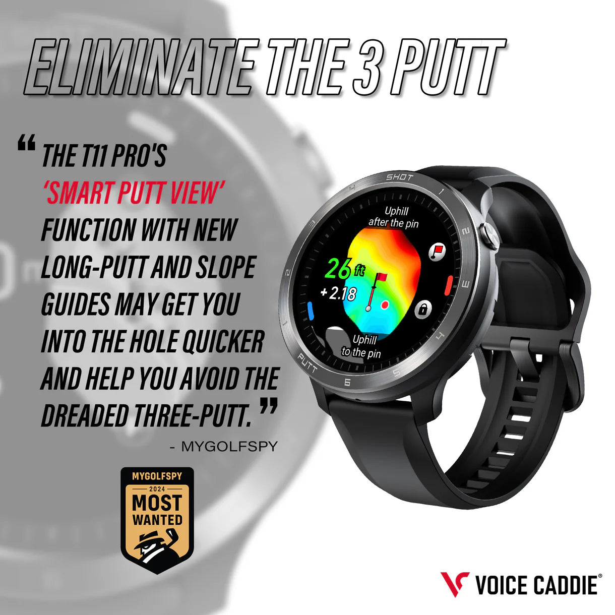 Voice Caddie T11 Pro Golf Watch Smart Putt View